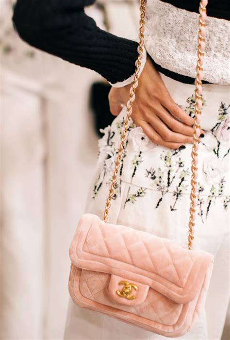 pink velvet Chanel bag